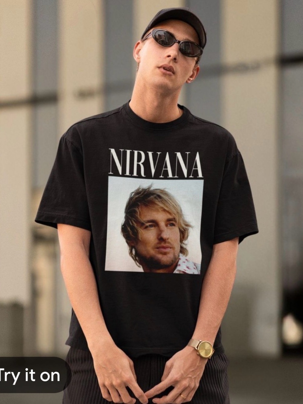 🐠 Gildan Black Nirvana Portrait Graphic Tee